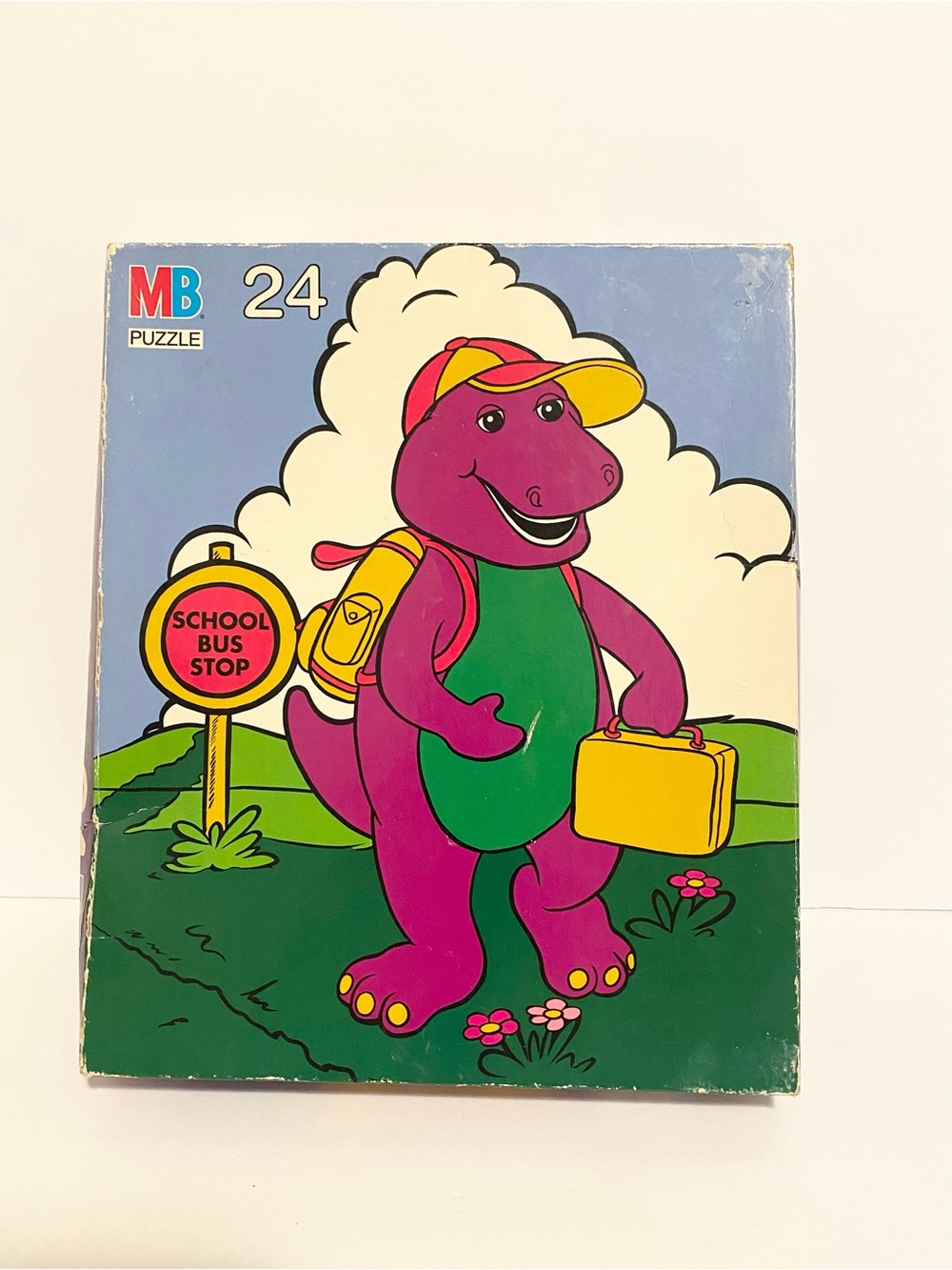Vintage MB 24 Piece Barney & Friends Puzzle 90s Y2K Chunky Toddler School Bus